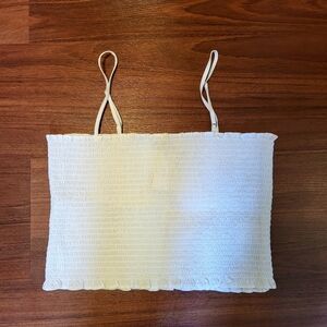 NWT Express Smocked Crop Cami in White Size Medium